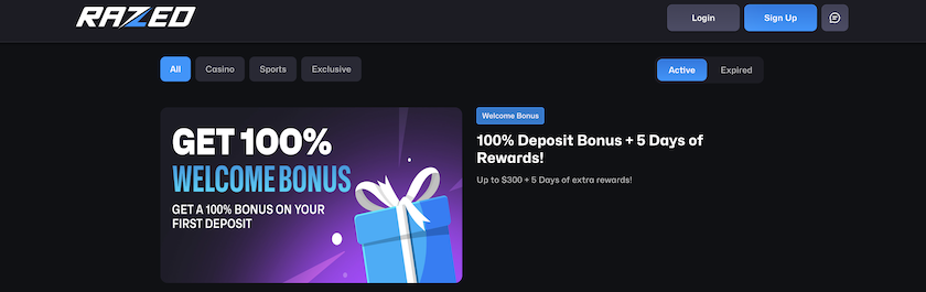 04- Razed Casino Bonuses