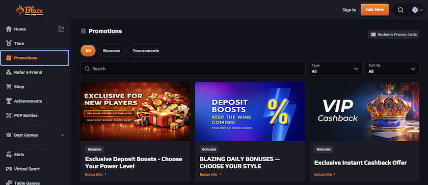 Blaze Spins Bonus