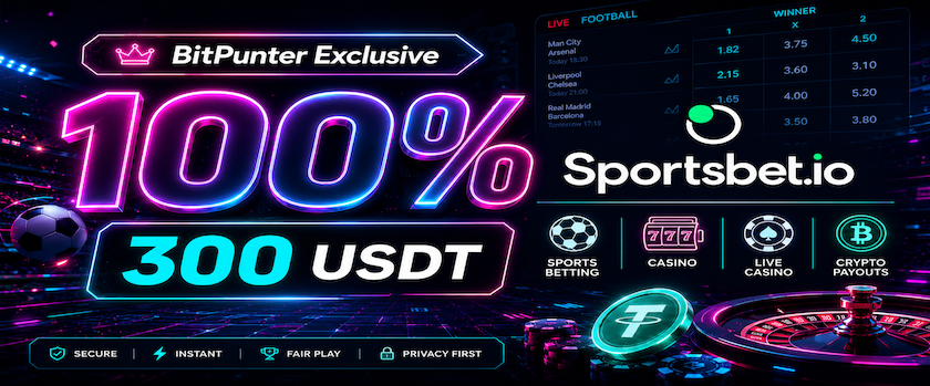 Sportsbet 100% BitPunter Bonus Up to 300 USDT